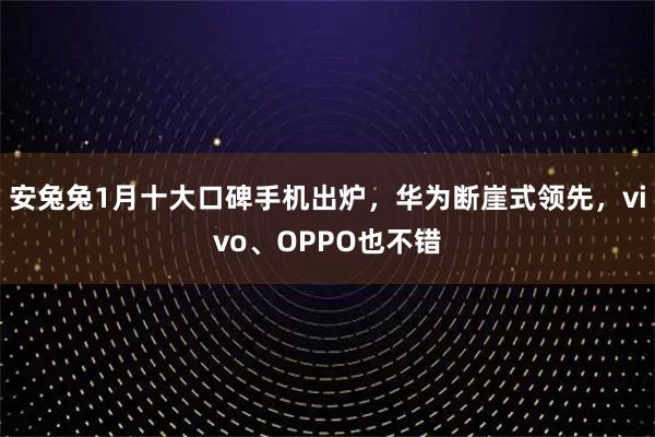 安兔兔1月十大口碑手机出炉，华为断崖式领先，vivo、OPPO也不错